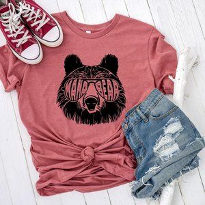Mama Bear Graphic Tee Shirts for Women Mom Shirts